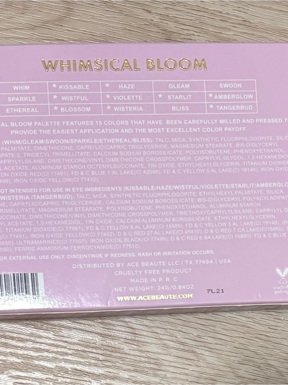 Ace Beauté Whimsical Bloom Floral Eyeshadow Palette - Pink